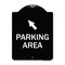 Signmission Parking Area with Upper Left Arrow Heavy-Gauge Aluminum Architectural Sign, 24" x 18", BW-1824-23464 A-DES-BW-1824-23464 - alternate 1